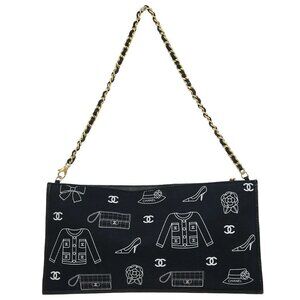Chanel Navy Canvas Icon Chain Handbag 115784
